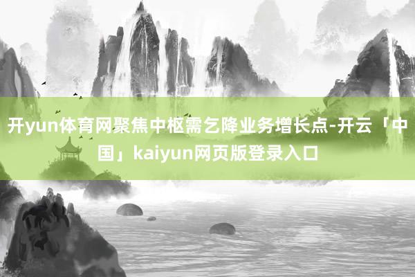 开yun体育网聚焦中枢需乞降业务增长点-开云「中国」kaiyun网页版登录入口