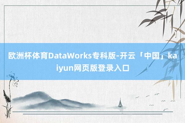 欧洲杯体育DataWorks专科版-开云「中国」kaiyun