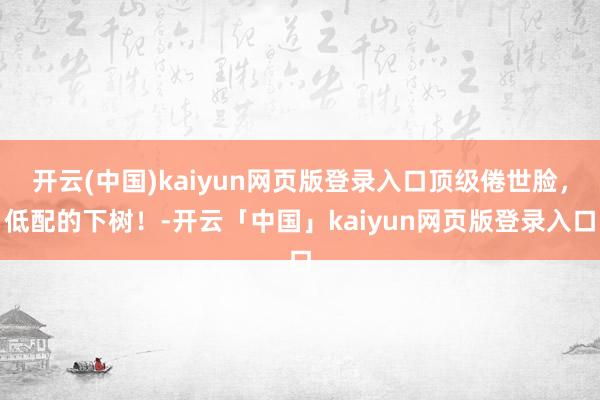 开云(中国)kaiyun网页版登录入口顶级倦世脸，低配的下树