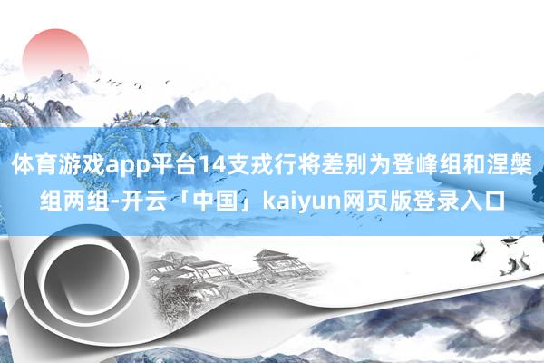 体育游戏app平台14支戎行将差别为登峰组和涅槃组两组-开云