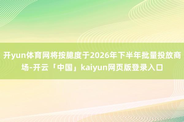开yun体育网将按臆度于2026年下半年批量投放商场-开云「中国」kaiyun网页版登录入口